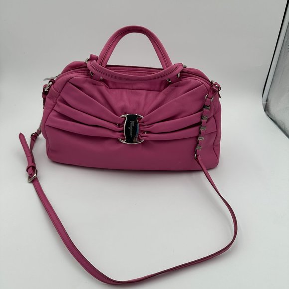 RARE Salvatore Ferragamo 2WAY shoulder bag with Vara Bracket Pink - Picture 2 of 15